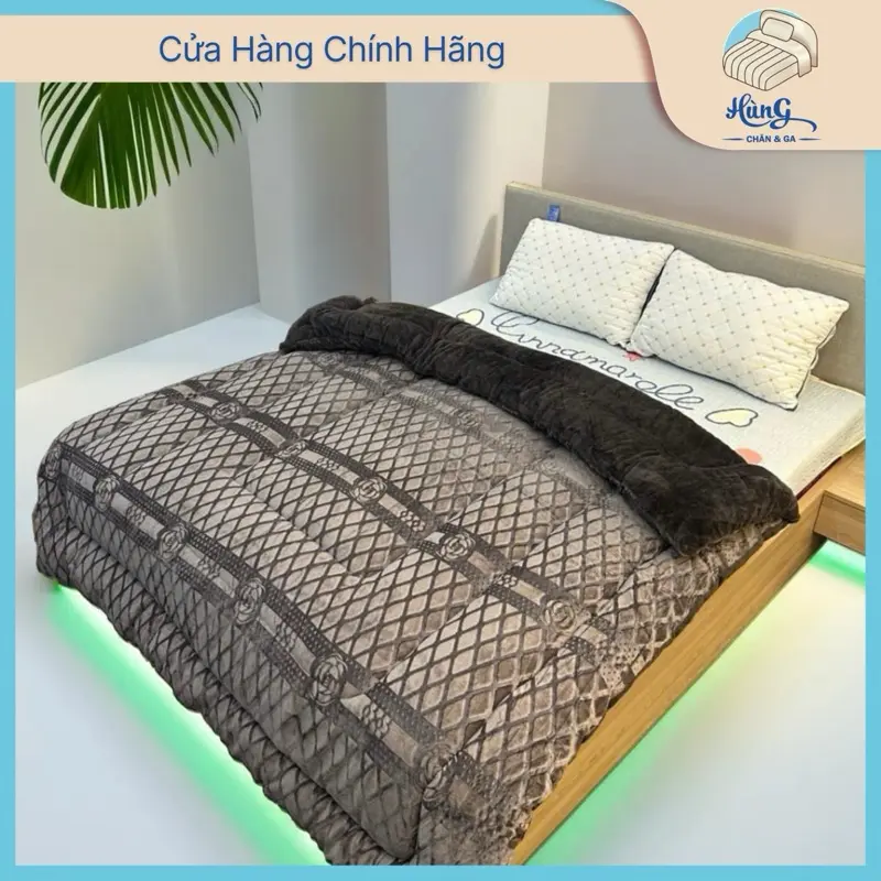 Chăn lông thỏ coco chính hãng loại 1  kích thước 2mx 2m20 nặng 3,8~ 4kg.
