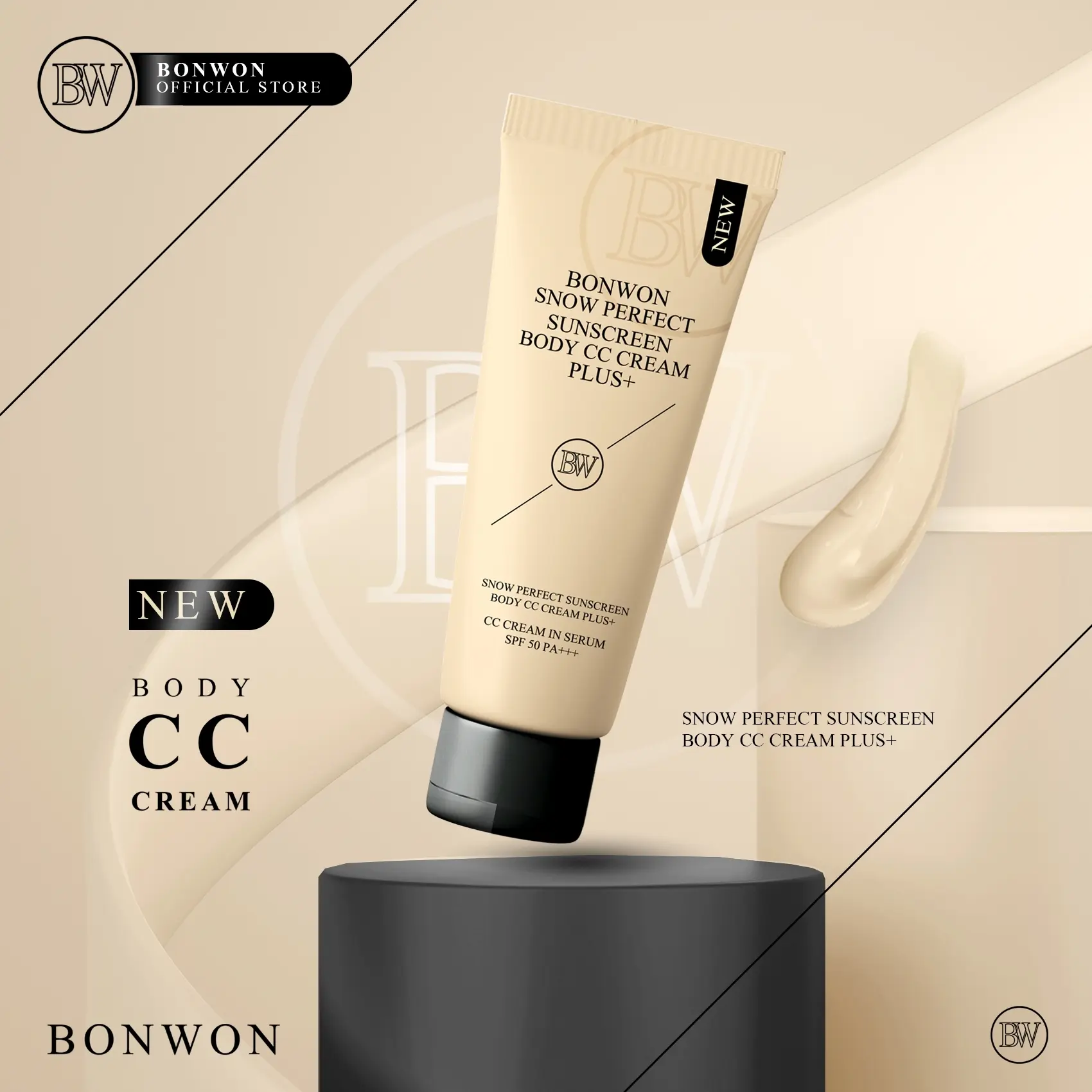 Bonwon Snow Perfect Sunscreen กันแดด Bonwon CC Cream in Serum ไม่ติดเบาะรถ ไม่ติดเสื้อผ้า - ปริมาณสุทธิ 150มล.