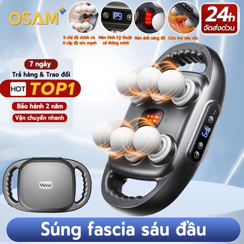 máy mát xa 6 đầu Súng Massage 6 Đầu Tần Số Cao Thư Giãn Cơ DELADEP Máy Mát Xa Diện Tích Lớn Rung Cơ Tần Số Ca 1