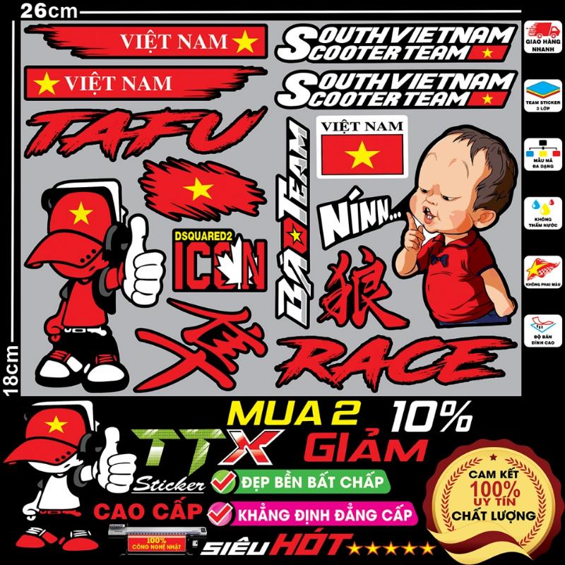 tem decal icon dán xe điện chữ tàu race tafu team bé nín siê - TikTok ...