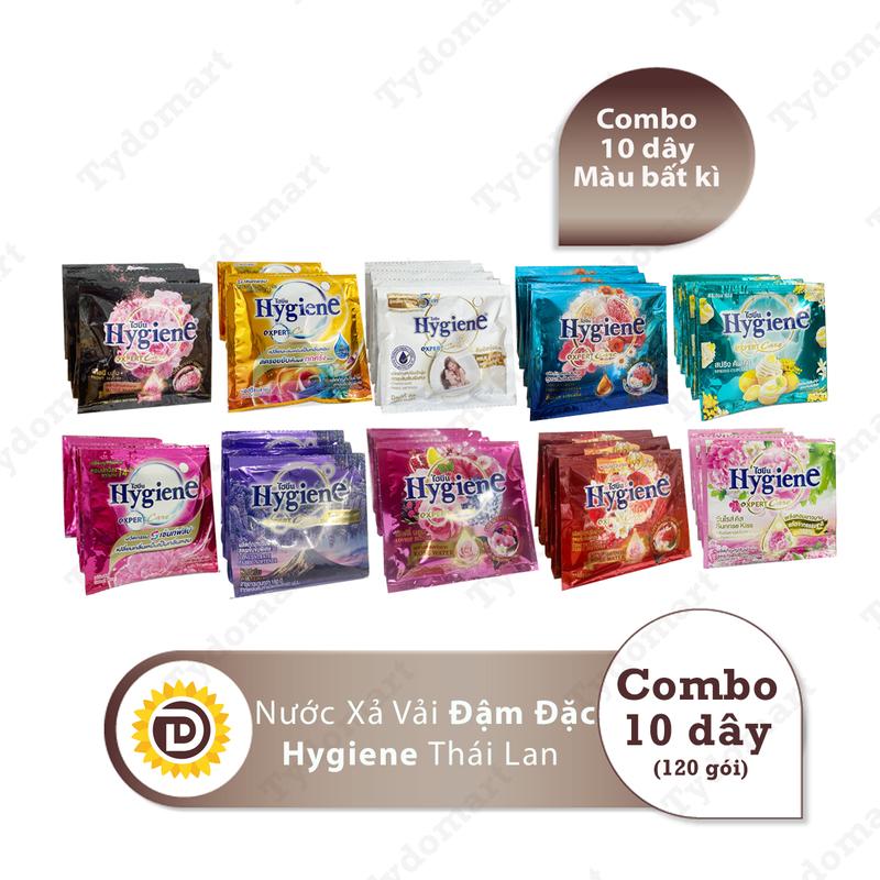   COMBO 10 DÂY  Nước xả vải Hygiene Đậm Đặc Gói Nhỏ Tiện Lợi 240ml Giúp Làm Thơm Quần Áo 