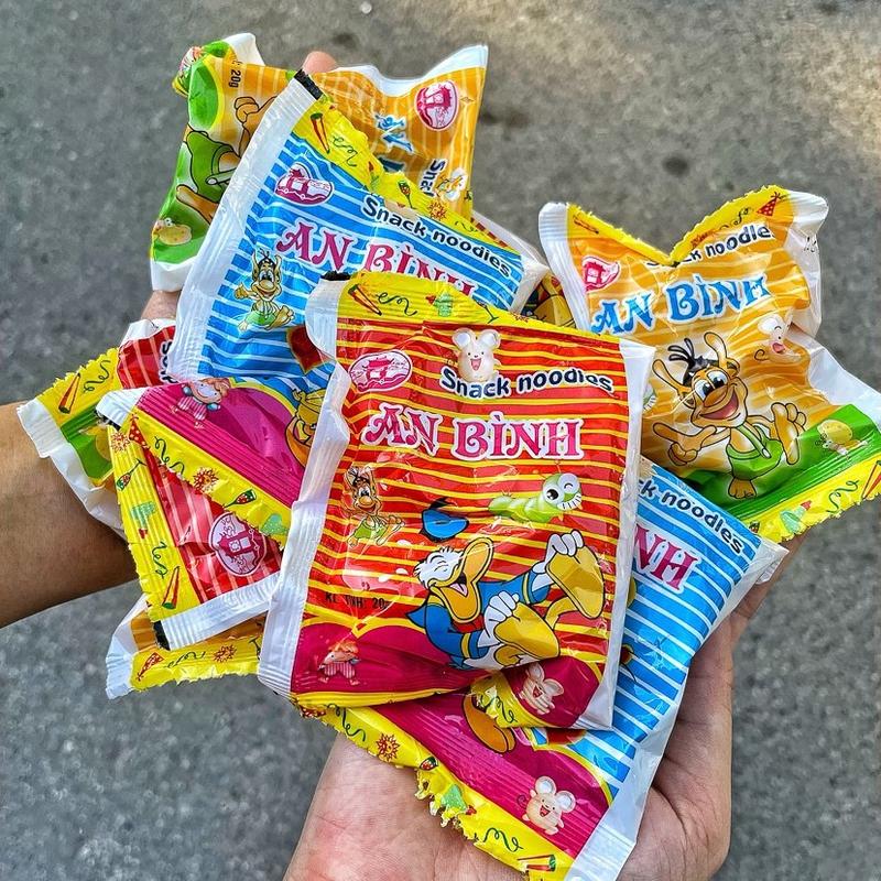  10 Gói Mì Tôm Trẻ Em Ăn Liền Mì Trẻ Em Mì An Bính đồ ăn vặt tuổi thơ 