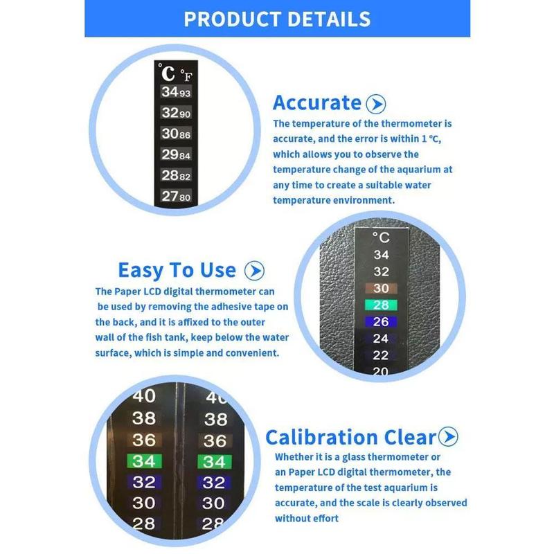 Product Introduction of 1Pcs Stick-on Digital Aquarium Fish Tank Fridge Thermometer Measurement Sticker Stickers Y5G1 36