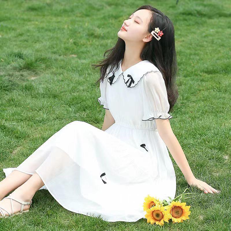 Váy Nơ Cho Bé Gái, Trang Phục Mùa Hè, Chất Liệu Voan, Váy Dài Công Chúa, Váy Thêu, Thích Hợp Cho Học Sinh Trung Học Cơ Sở Và Trung Học Cơ Sở 5