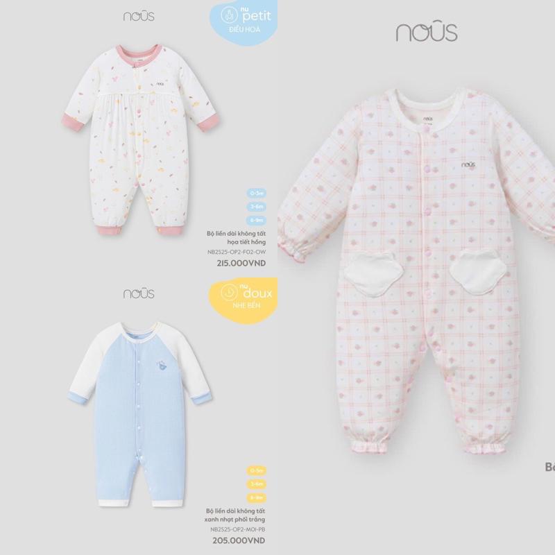 NOUS Body liền thân dài ko tất Nous cho bé chất liệu mềm mại