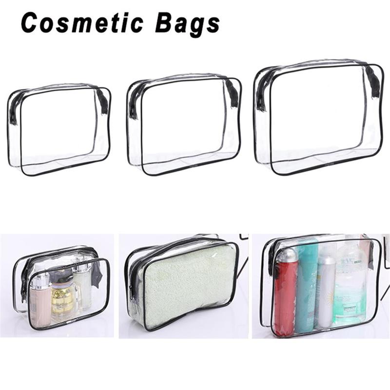 Túi lưu trữ cho phụ nữ, vật liệu PVC không thấm nước, hộp đựng đồ trang điểm, túi mỹ phẩm, trong suốt, túi đựng đồ vệ sinh cá nhân 1