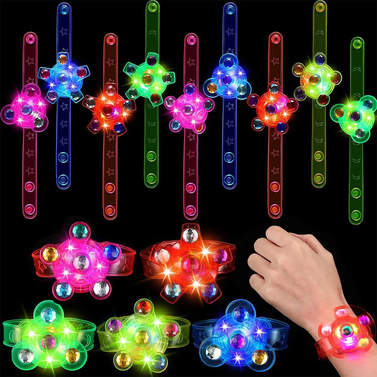 6PCS Wrist Watch TOY Cartoon Baby Bracelet with Lights Flash Toys Cute Flash Watch Party gifts Birthday gift Plastic