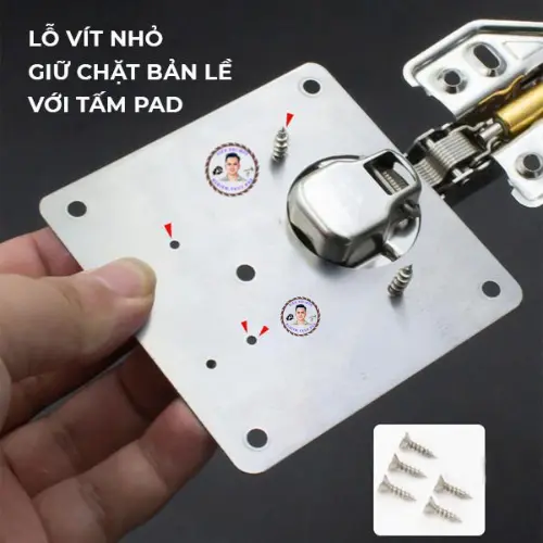 Combo Tấm vá sửa chữa bản lề, cửa tủ - TẶNG kèm vít 8