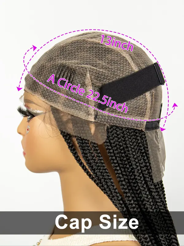 Women's Fashion 36inch Long Braided Lace Wigs with Baby Hair, Natural Fluffy Soft Synthetic Hair Wigs for Daily & Party Use 6