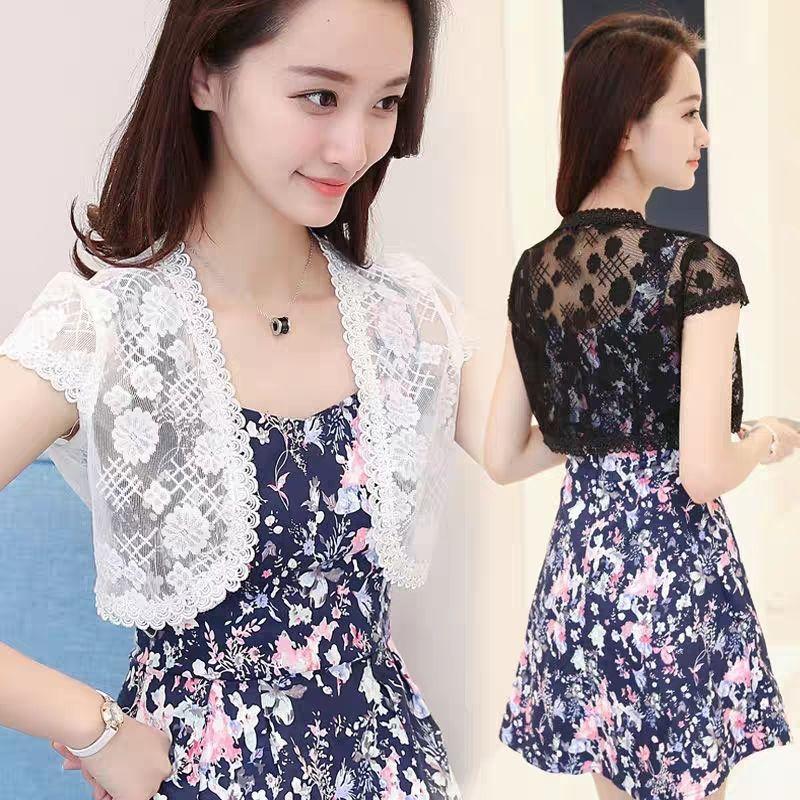 Khăn Choàng Voan Ren Mùa Hè, Áo Ghi Lê Nhỏ Áo Khoác Nhỏ Áo Dễ Phối Đồ Quần Áo Chống Nắng, Dài Ngắn, Hàng Mới Về 2