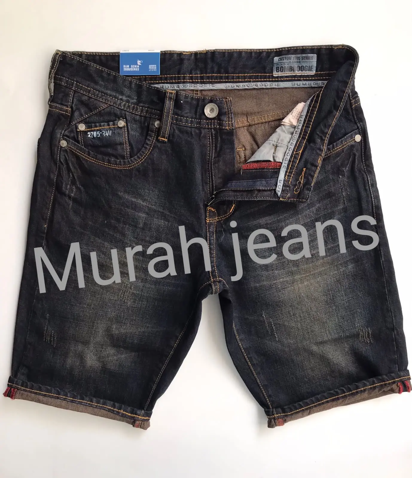 Celana Pendek Pria /CELANA PRIA TERBARU/Celana Pendek Premium / Celana Pendek Sobek distro  / Celana Jeans Standar / Celana pria Santai / Celana pendek Katun Tebal / Celana pendek Hitam Dewasa/Celana Pria Polos Ripped Pas Blue Original Black tall ukuran m