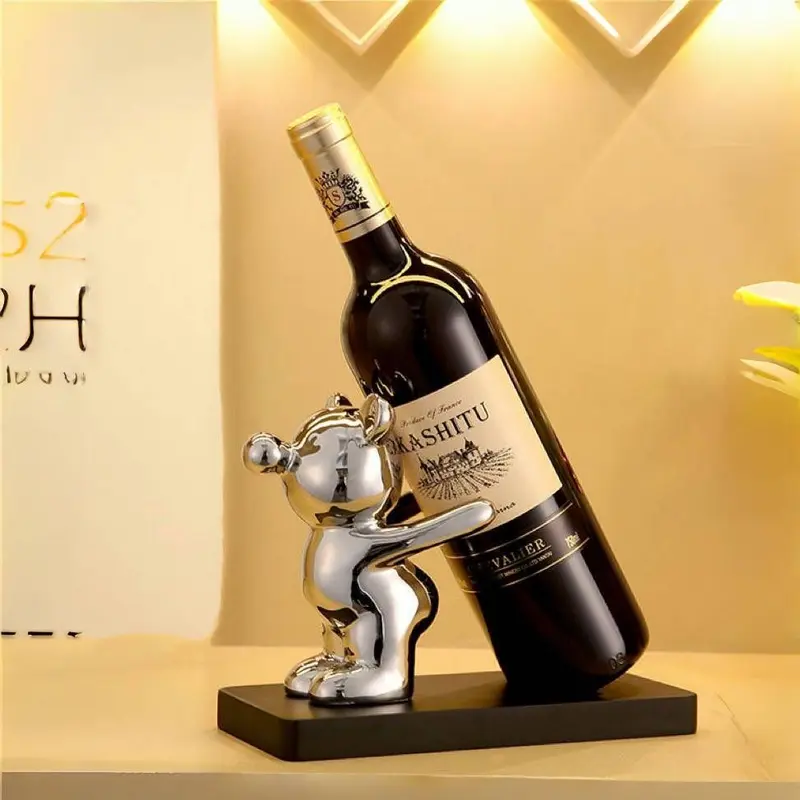 Đồ trang trí giá rượu, Thiết kế gấu bong bóng, Chất lượng cao, Giá đỡ lưu trữ và giá đỡ, Thích hợp cho phòng Khách hiện đại và giá cả phải chăng, Sang trọng và sáng tạo, Tủ rượu, Tủ lạnh và tủ đầu giường, Đồ Trang Trí nội thất 1