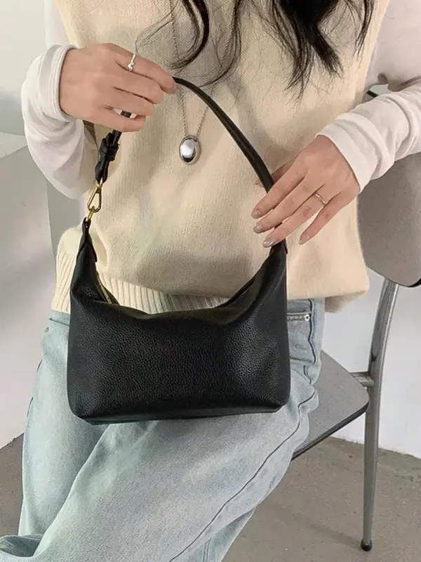Women's Solid Color Shoulder Bag, Fashionable Large Capacity Crossbody Purses for Daily Used, Crossbody Bag Women, Casual Trendy Versatile High-quality Daily Commuting Bag, Gifts for Wife 4