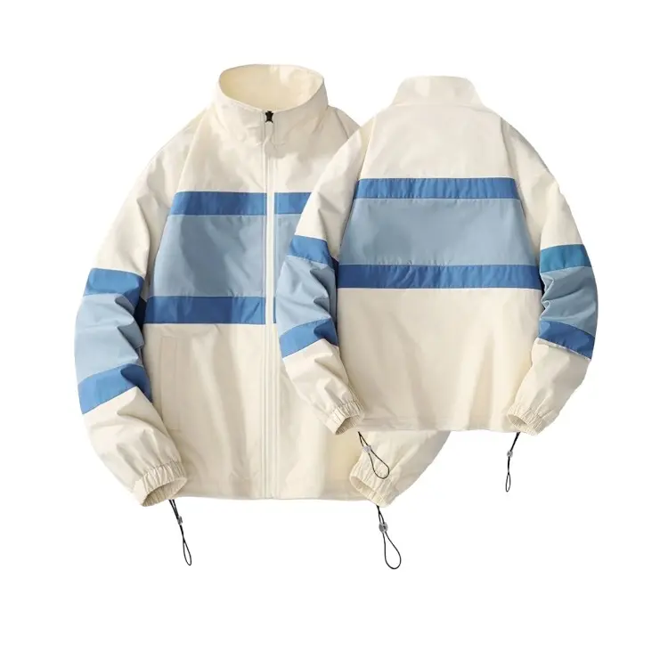 flowing jaket standing neck broken white 3 colour