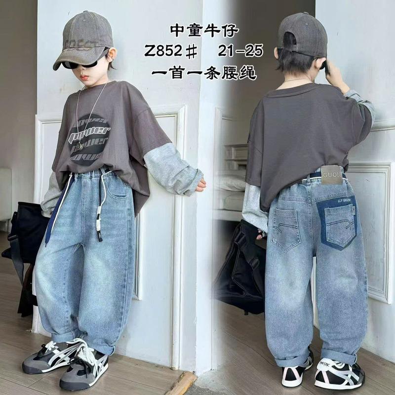   MẸ THÓC   A55 -Quần  jean bé trai : Quần jean túi sau loang dáng trơn mã 2852 hàng QCCC by KID CLOTHING 