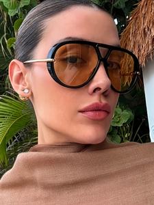 Gafas retro de moda nueva con montura grande, diseño clásico de doble puente, gafas decorativas unisex estilo callejero para uso diario
