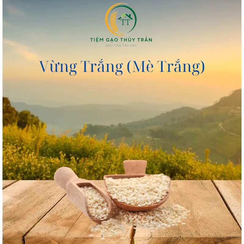 1kg Vừng Trắng (Mè Trắng) Điện Biên Hút Chân Không 500g/túi (Đã tách vỏ) 0