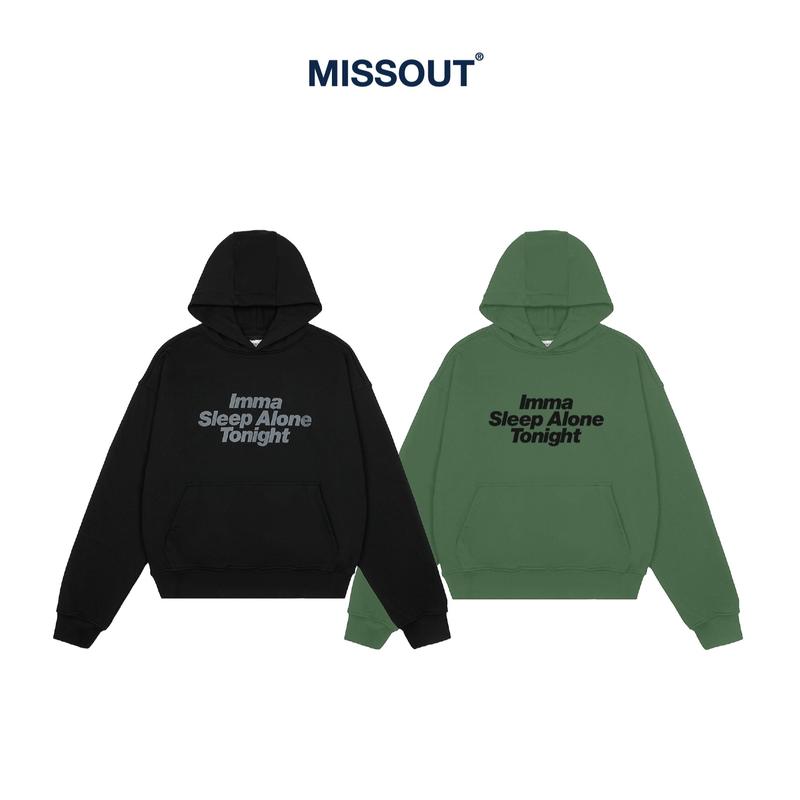 Áo Hoodie Sleep Alone Missout Unisex - Black/Moss Green