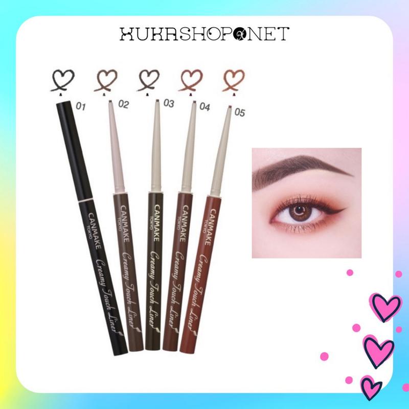 Chì kẻ mắt Canmake creamy touch liner đầu mềm Nhật Bản lâu trôi tiện dụng