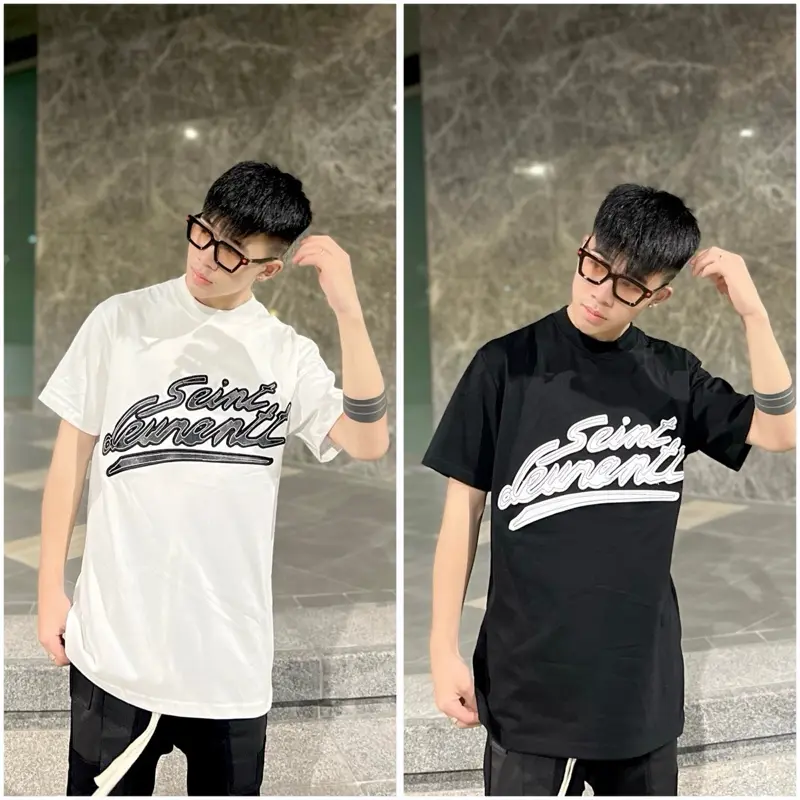 Áo Phông Sant Lau Rent chữ thêu da chất cotton from đẹp(namveshop)