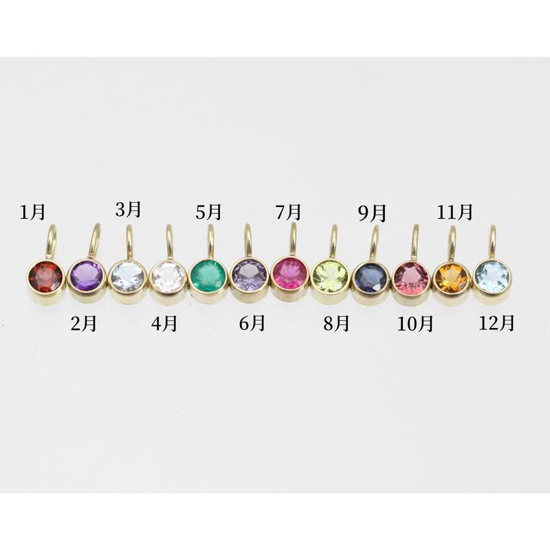 European and American Color 12 Birthstone Pendant DIY Accessories Female Twelve Birthstones round Zircon Pendant Stainless Steel 5