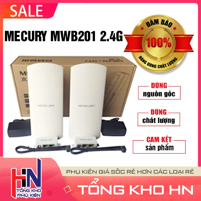 Mercury 2.4GHz - Bộ thu phát không dây Mercury MWB201 (1km)