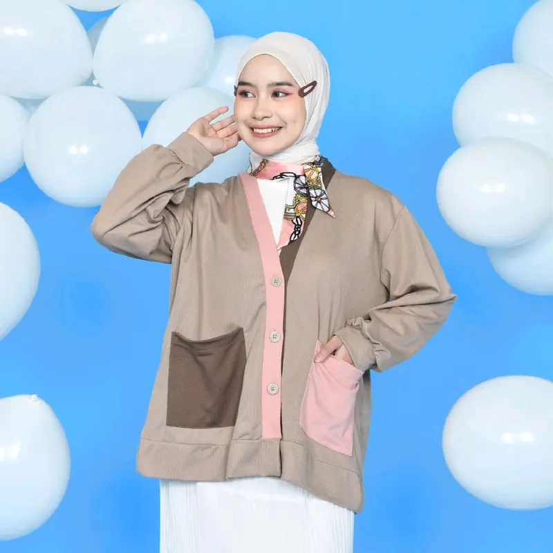 MYBAMUS X TITAHARR TITA COLORBLOCK CARDI - OUTER KANCING - CARDIGAN KOREA STYLE Cewek 2