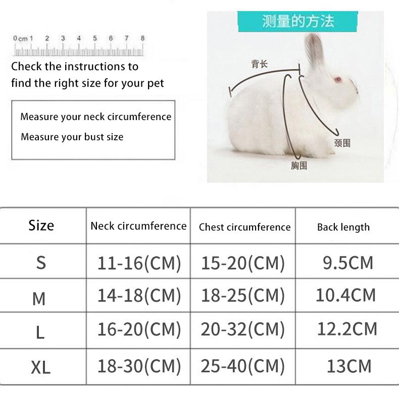 Product Introduction of Adjustable Soft Harness with Elastic Leash for Rabbits Harness Bunny Vest Harness Suit for Ferret Kittn Puppy Small Animals Pets 12
