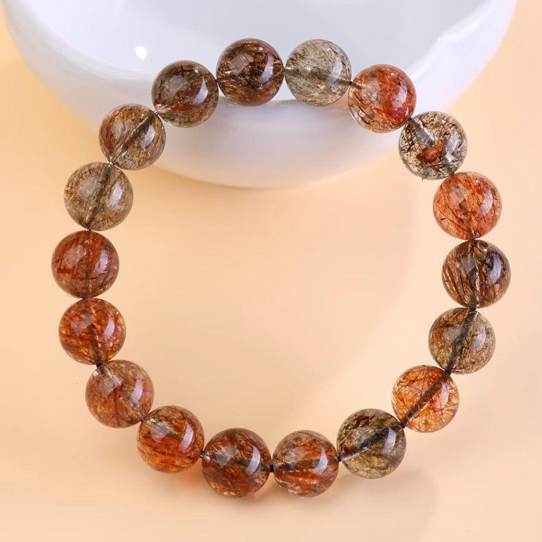 Natural Black Gold Super Seven Bracelet Men and Women Full Density Cost-Effective Dry Hair Gold Flash Black Super Seven Crystal Rutile Bracelet 2