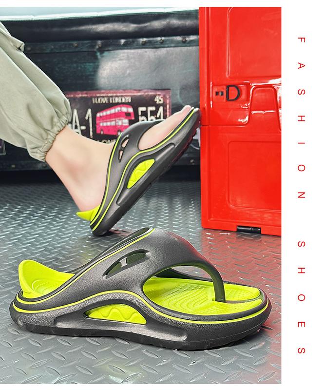 Product Introduction of Lovers Shoes Two-Color Thick Bottom Shit Feeling Eva Flip Flops Flip-Flops Outdoor Non-Slip Summer Beach Men's Shoes 23