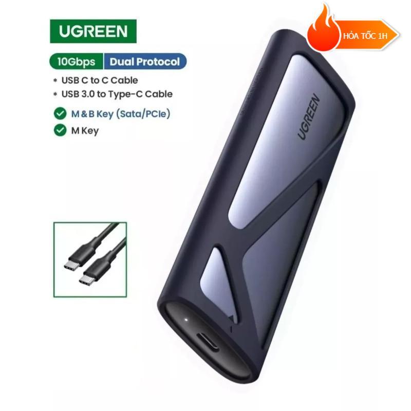 Hộp đựng Ổ Cứng M2 SSD Ugreen 10902 CM400 (Nvme 10GBps M Key USB C 3.1 GEN 2 ) có kèm dây USB C ugreen ssd