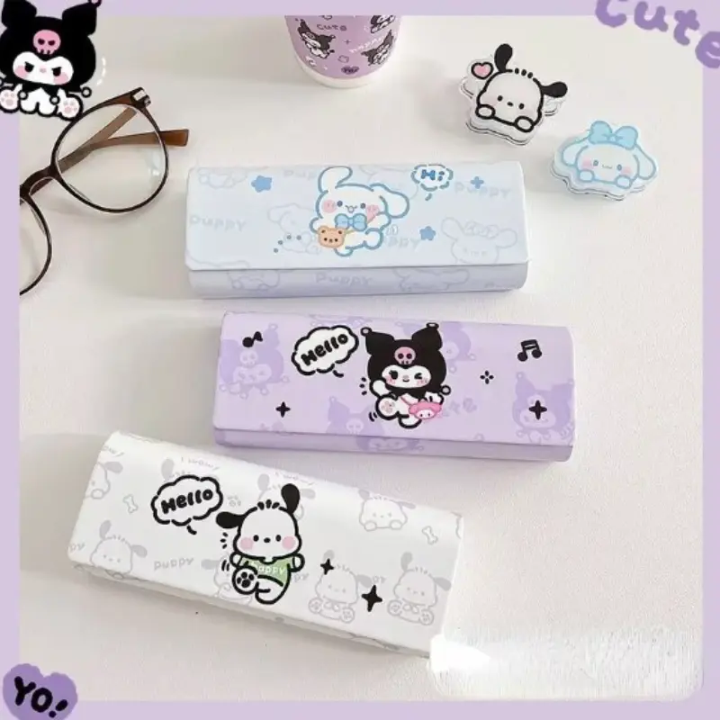 กล่องใส่แว่นตา ลาย Cinnamoroll และ Kuromi กล่องเก็บแว่นตาสายตาสั้น สไตล์อะนิเมะ Kawaii น่ารัก สร้างสรรค์ พกพาสะดวก เหมาะสำหรับเด็กผู้หญิง