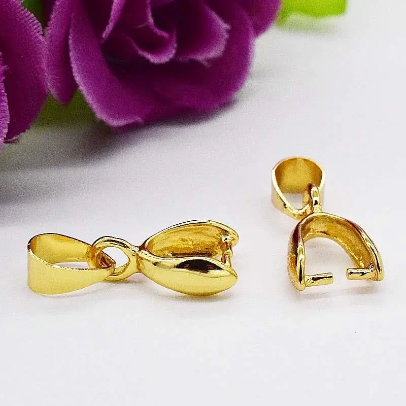 Khóa Mặt Dây Chuyền, Kẹp Chốt Mạ Bạc Khóa Mặt Dây Chuyền Ngọc Bích, Móc Cài Mặt Dây Chuyền Ngọc Bích, Móc Cài Vòng Cổ Pha Lê Ngọc Lục Bảo Phụ Kiện Tự Làm 2