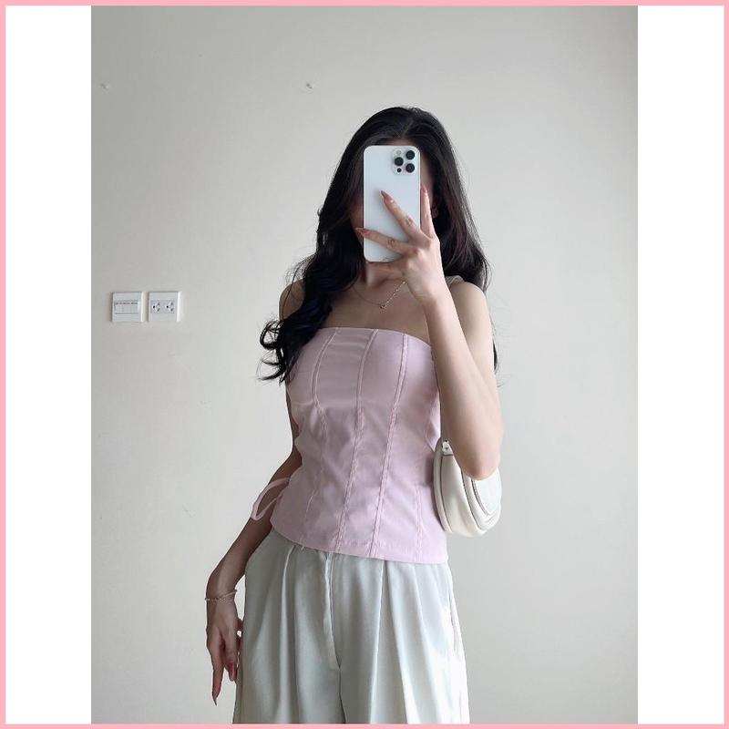 Product Introduction of JODEHSHOP ( Kèm Mút) Áo quây có đệm ngực dây buộc dáng body Hót 2024 9