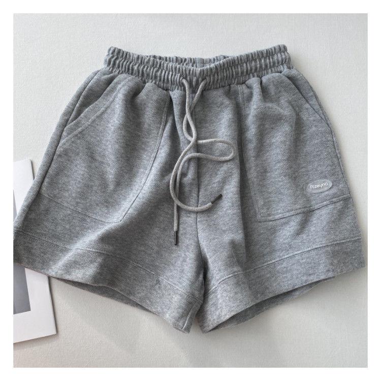 Product Introduction of 2024 High waisted slimming casual sports shorts for women's new Korean loose wide leg drawstring A-line pants 15