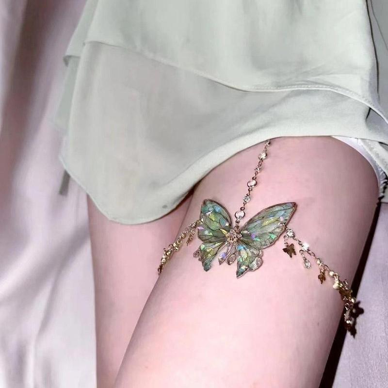 Product Introduction of Luxurious Metal Leg Chain With Butterfly Tassel Thigh Accessory Stylish Equipment For Girls 30