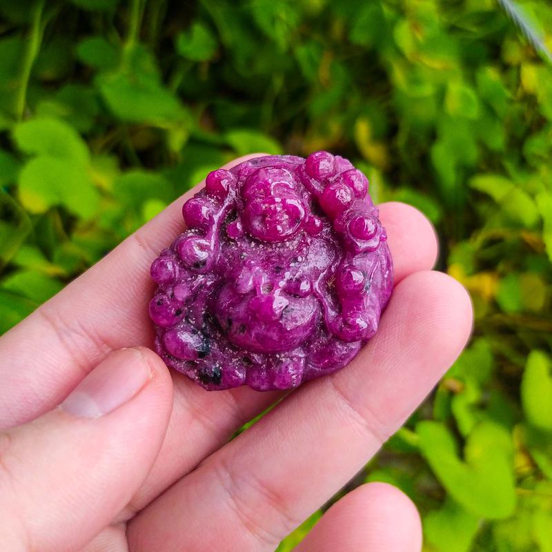 Mặt Dây Chuyền Đá Quý Ruby, Sapphire, Tạc Tượng Di Lặc 2