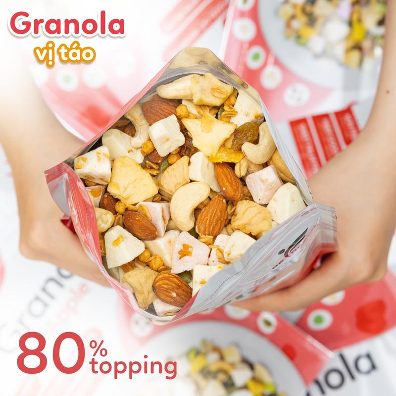 Granola Vị Táo Nhiều Topping 80% Hạt Ngũ Cốc Ăn Liền Ít Đường Befresco 500g Food