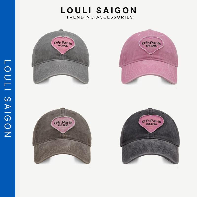 Mũ lưỡi trai LOULI SAIGON thêu chữ Ofr.Paris , nón lưỡi trai unisex chất vải jean M41