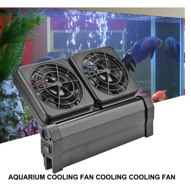 VV [Included adapter] Akuarium kipas Fish Tank Supply Cold Wind Chiller Temperature Control Aquarium Cooling Fan
