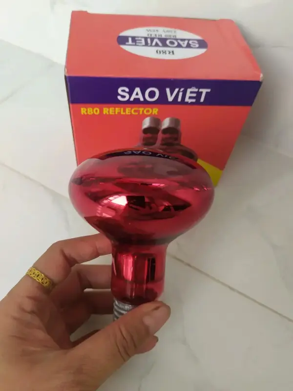 (ẢNH THẬT) Bóng Đèn Hồng Ngoại Sưởi Cho Gia Súc Gia Cầm Vật Nuôi Sao Việt 45W-75W 4