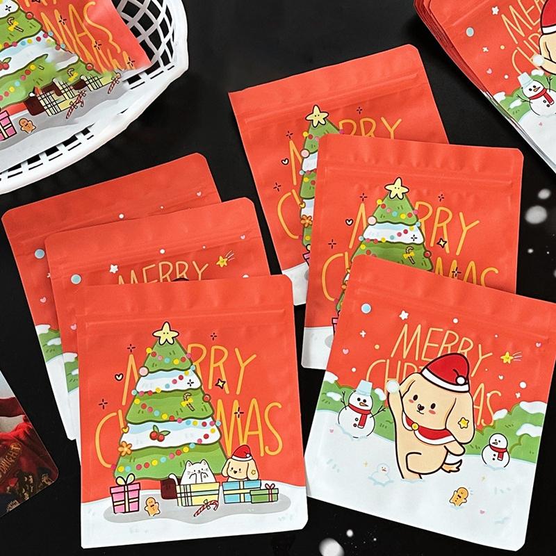 20/50Pcs Christmas Cute Dog Self Sealing Bag Card Out Hand Account Gift Packaging Bag Surprise Gift Bag 2