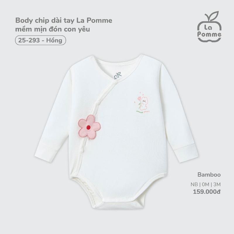 Body chip dài tay La Pomme mềm mịn đón con yêu - Sợi Bamboo mềm mát – Bé trai gái - Newborn - 3M 