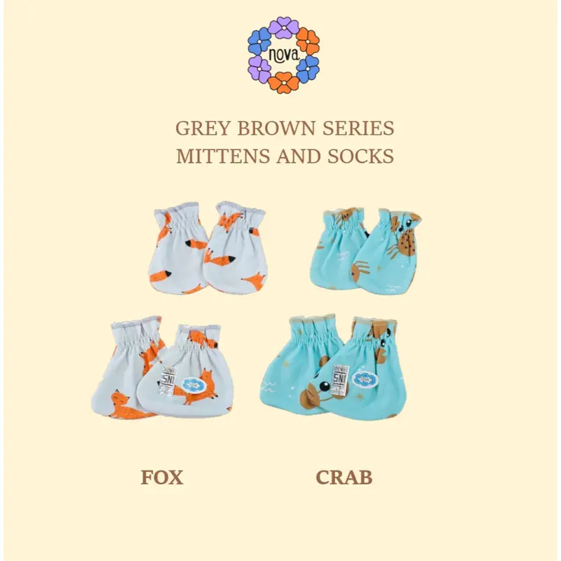 Nova STK Bayi SNI - Sarung Tangan dan Kaos Kaki Bayi seri Polos dan Motif 1