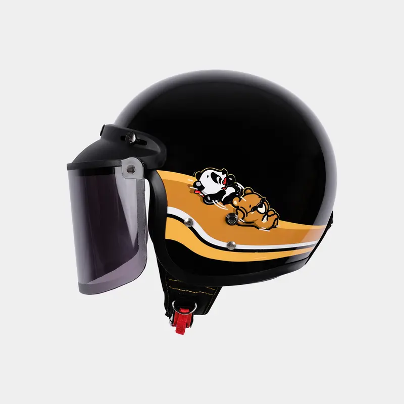 CRSL Bonnie Helmet | Helm Dewasa | Helm Motor Retro Vintage I Headwear Hat Black I Pelindung Kepala I Helmet Rider Motorcycle I Bogo Unisex Pria Wanita 0