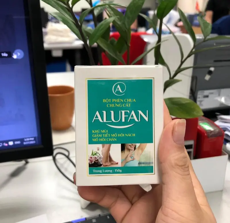 Bột Phèn Chua Chưng Cất Alufan Khử Mùi Hôi Nách, Hôi Chân (150g) 2