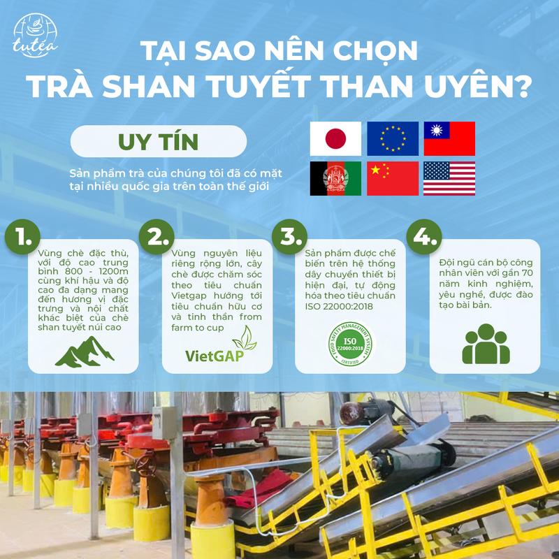 Product Introduction of TRÀ XUÂN Trà Shan Tuyết Than Uyên tiêu chuẩn Hữu Cơ - túi 200g chè san tuyết 6