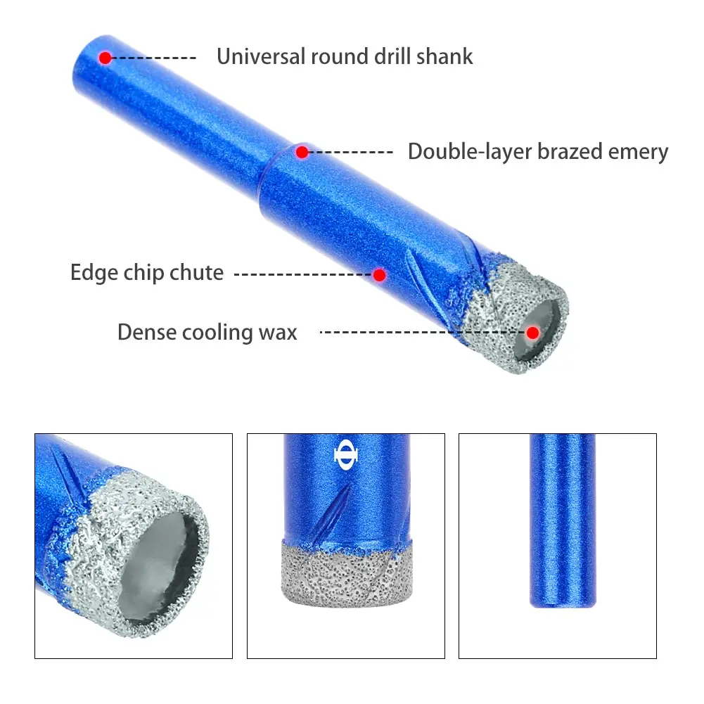 Mata Bor Diamo Holesaw Kaca Keramik Marmer Granit / Drill Bit Berlian Lubang Tahan Lama