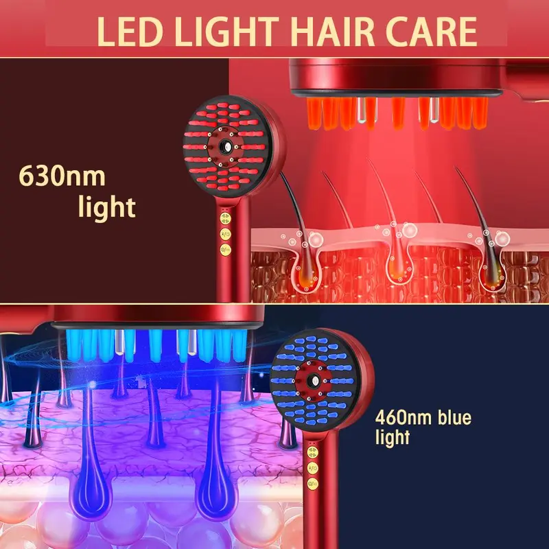 Electric Head Massager, 1 Count Rechargeable Hair Scalp Massage Comb, Spray Vibration Massage Brush, Hair Care & Massage Tool for Women & Men 5