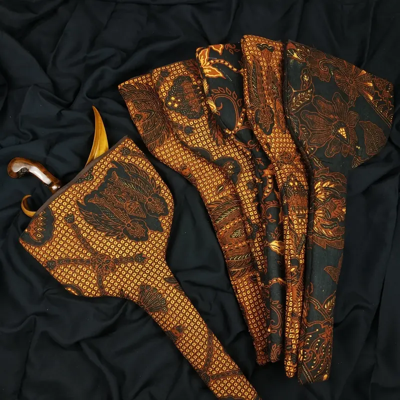 Singep Sarung Kain Wadah Keris Pusaka Batik Model Ladrang Premium Dilengkapi Resleting 0